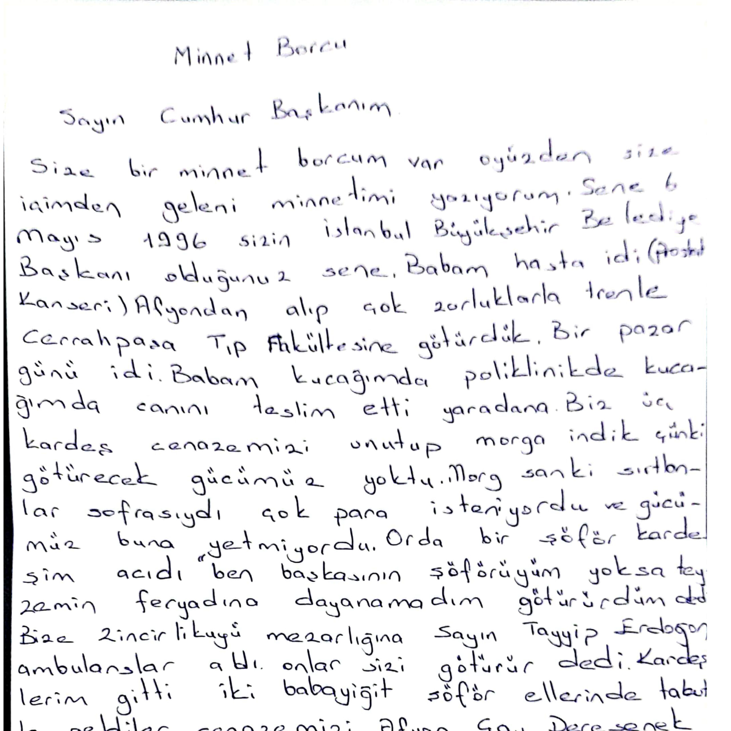 Kütahya’dan Cumhurbaşkanı Erdoğan’a duygulandıran mektup! Tarih 1996…