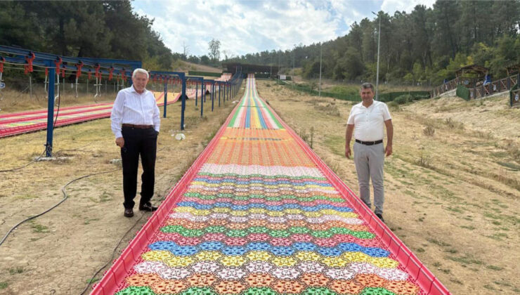 Muratdağı’na Türkiye’nin en uzun renkli kaydırağı inşa ediliyor