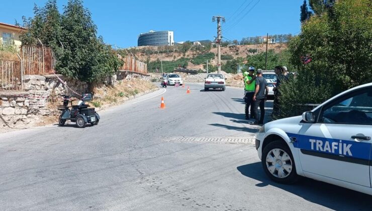 Elektrikli bisikletle kaza yapan sürücü yaralandı