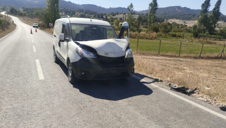 Koyuna çarpan aracın sürücüsü yaralandı