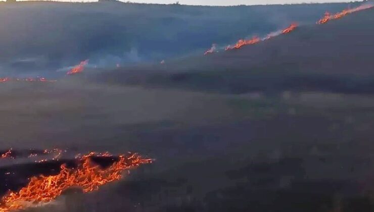 Altıntaş’ta anız yangını