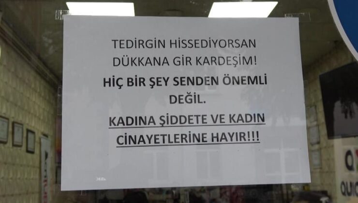 Tavşanlılı esnaftan kadına destek mesajı