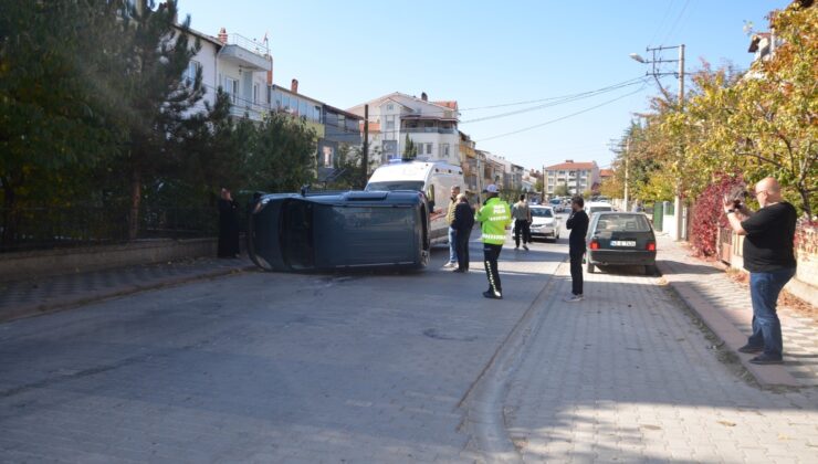 Takla atan araçtan burnu bile kanamadan çıktı