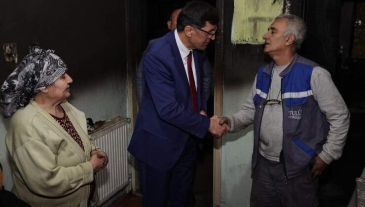 Başkan Kahveci’den yangın mağduru aileye destek