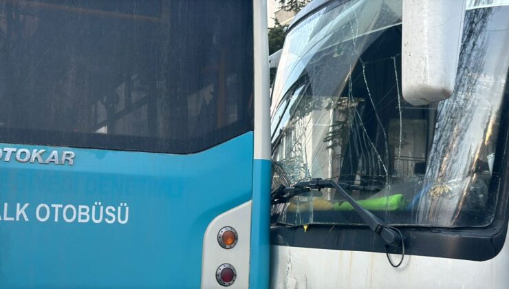İşçi servisi ile halk otobüsü çarpıştı: 1 yaralı
