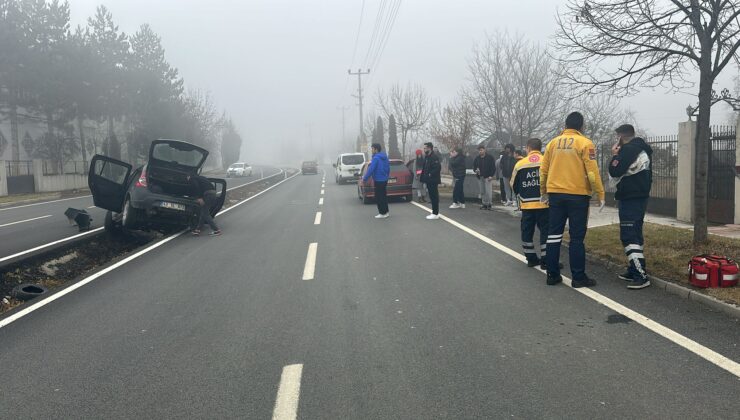 Kontrolden çıkan araç orta refüje girdi: 1 yaralı