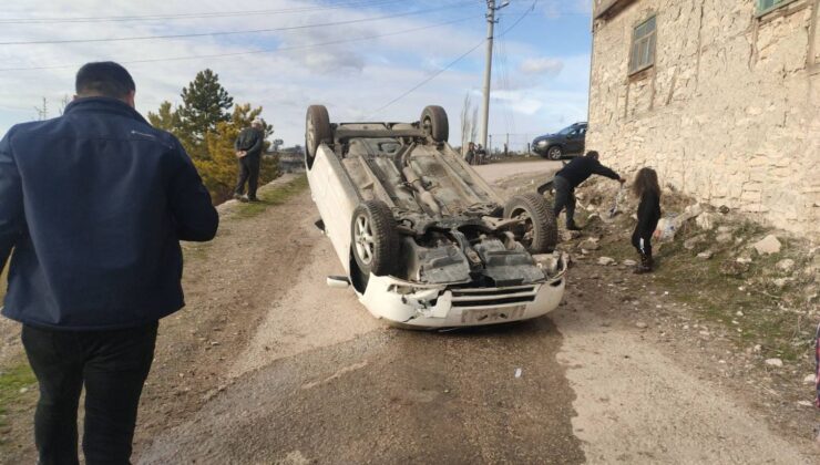 Virajı alamayan otomobil takla attı: 2 yaralı