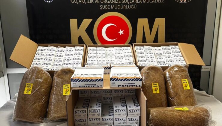 Durdurulan araçta çok sayıda kaçak tütün ele geçirildi