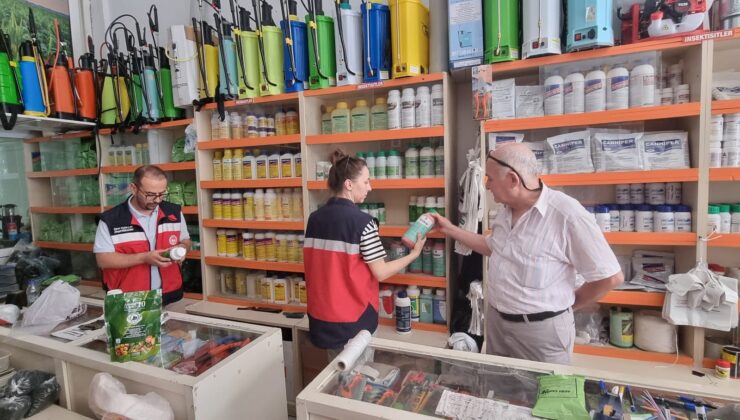 Bitki koruma ürünü bayilerinde denetim yapıldı