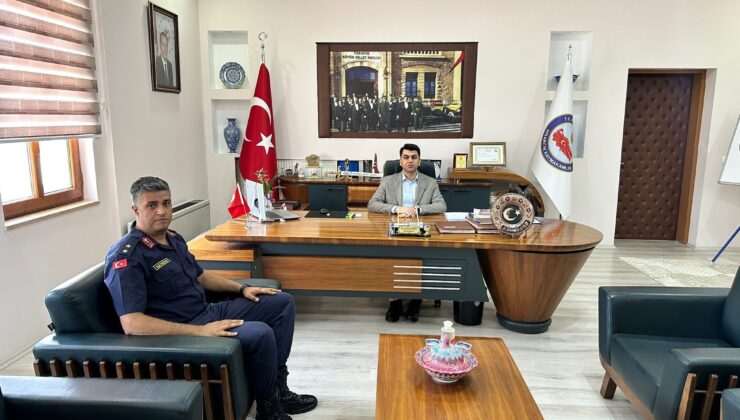 Yeni jandarma komutanı, Kaymakam Bahar’ı ziyaret etti