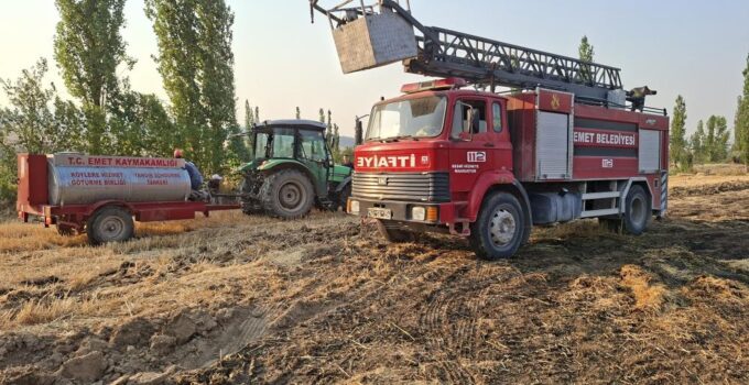 Balya makinesi yangına neden oldu
