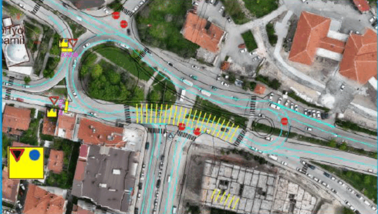 Dörtyol kavşağında düzenleme çalışmaları başlatıldı