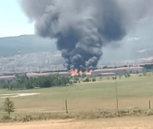 Askeri bölgede çıkan yangın kontrol altına alındı