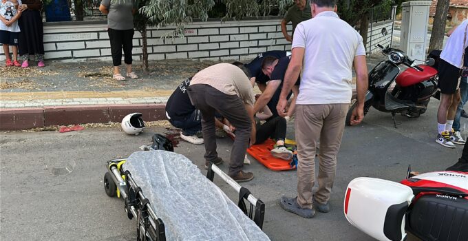 Virajı alamayan motosikletli ağır yaralandı