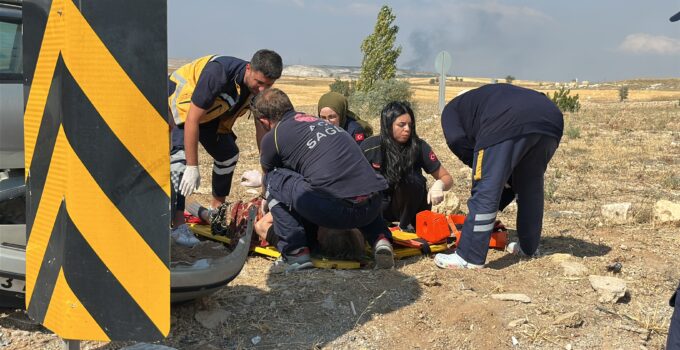Yoncalı kavşağında yürekler ağza geldi: Yaşlı çift yaralandı