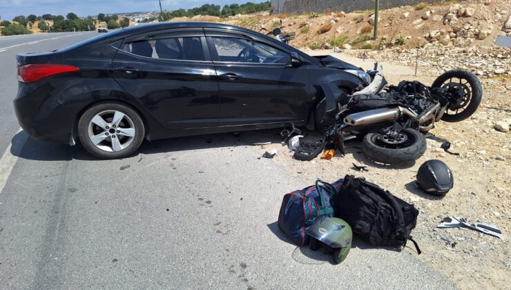 Otomobil ile motosiklet çarpıştı: 1 yaralı