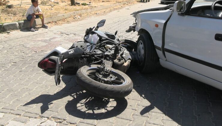 Otomobil ile motosiklet çarpıştı: 1 yaralı