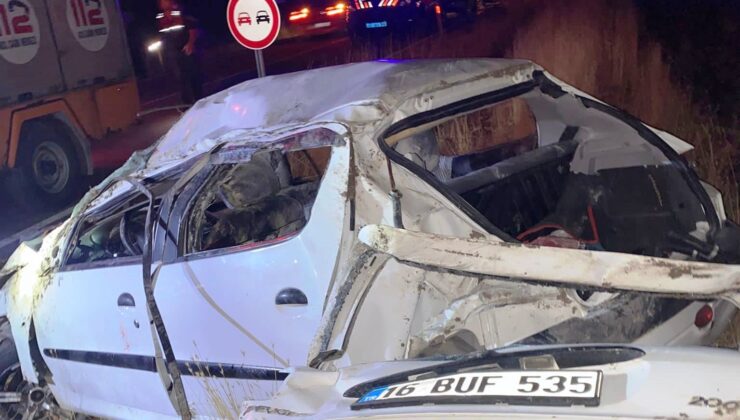 Kontrolden çıkan otomobil takla attı: 3 yaralı