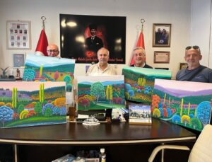Emekli polis ressam Hasan Kara’dan anlamlı bağış