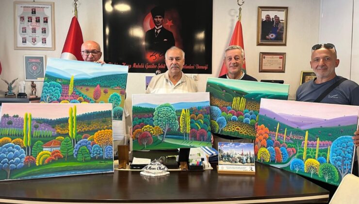 Emekli polis ressam Hasan Kara’dan anlamlı bağış