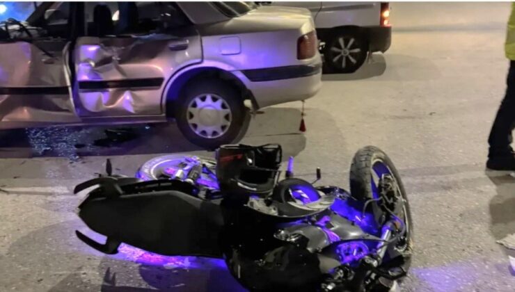 Motosiklet ile otomobil çarpıştı: 2 yaralı