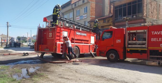 İş yerinde çıkan yangında 1 itfaiye eri yaralandı
