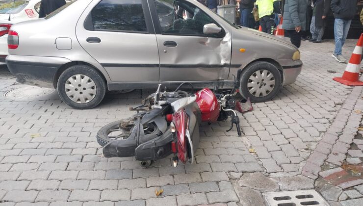 Otomobil ile motosiklet çarpıştı: 2 yaralı