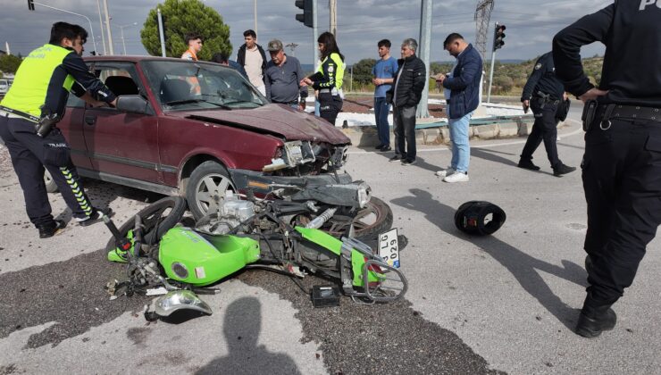 Otomobil ile motosiklet çarpıştı: 1 yaralı
