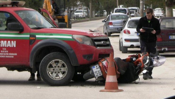 Orman İşletme aracı ile motosiklet çarpıştı: 1 yaralı