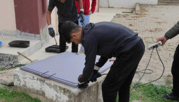Meslek lisesi öğrencilerinden anlamlı proje: Rögar kapaklarını yenilediler