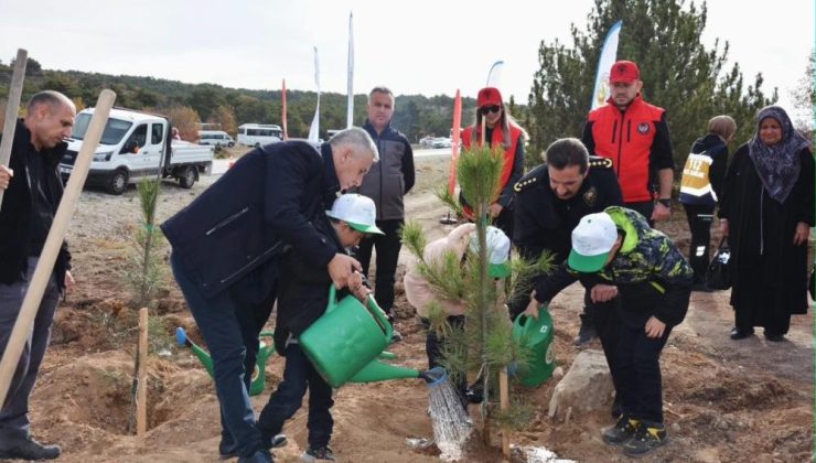 Şehitler anısına 350 fidan toprakla buluştu