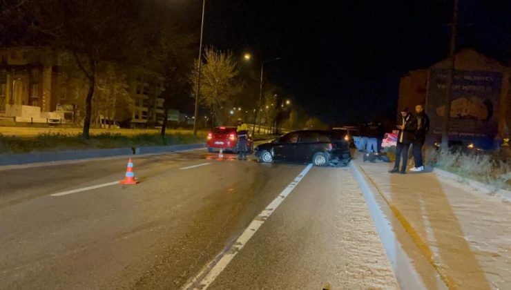 Takla atan araçtan yara almadan çıktılar