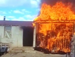 Ahır yangını korkuttu