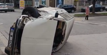 Kontrolden çıkan otomobil devrildi: 1 yaralı