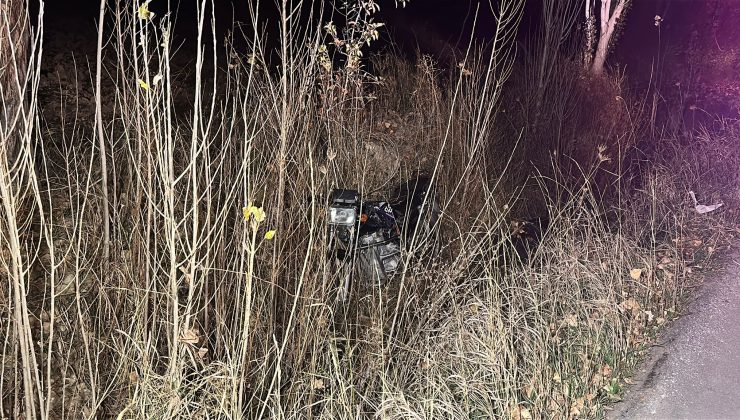 Motosiklet su kanalına uçtu: 1 yaralı