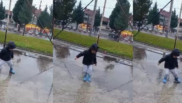 Parkta oynayan çocuğunu videoya almak isterken kaza anını kaydetti