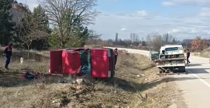 Kontrolden çıkan otomobil devrildi: 1 yaralı