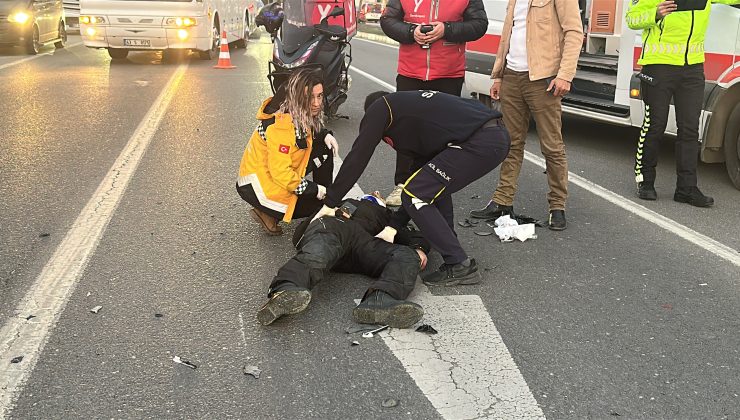Motosiklet ile ticari taksi çarpıştı: 1 yaralı