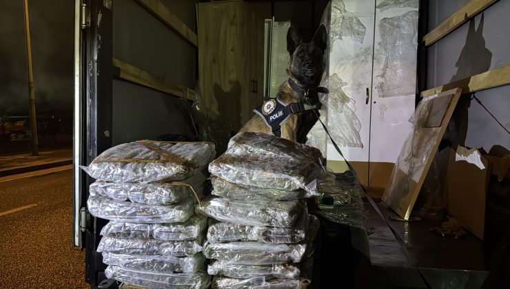 Ev eşyası yüklü kamyonette 40 kilo esrar ele geçirildi