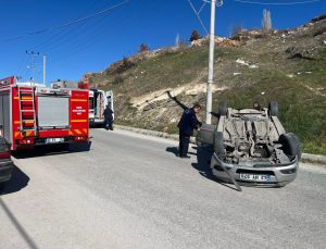 Kontrolden çıkan otomobil takla attı: 1 yaralı