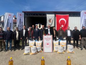 114 çiftçiye yüzde 75 hibeli aspir tohumu dağıtıldı