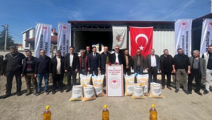 114 çiftçiye yüzde 75 hibeli aspir tohumu dağıtıldı