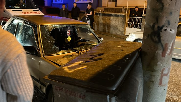 Alkollü sürücünün kullandığı otomobil beton direğe çarptı: 1’i ağır 2 yaralı