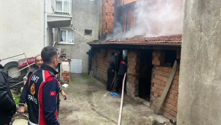 Kazan dairesinde çıkan yangın büyümeden söndürüldü