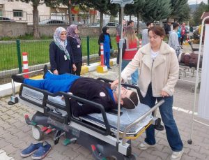 Hastanede yangın tatbikatı