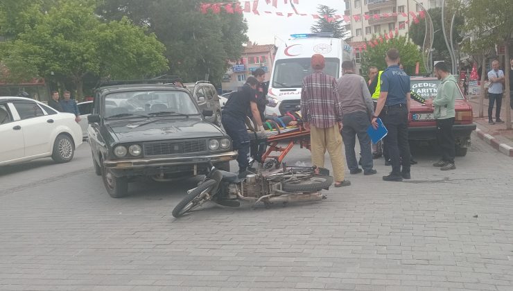 Otomobil ile motosiklet kafa kafaya çarpıştı: 2 yaralı