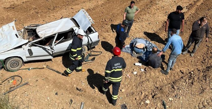 Tarlaya uçan otomobil takla attı: 2 yaralı