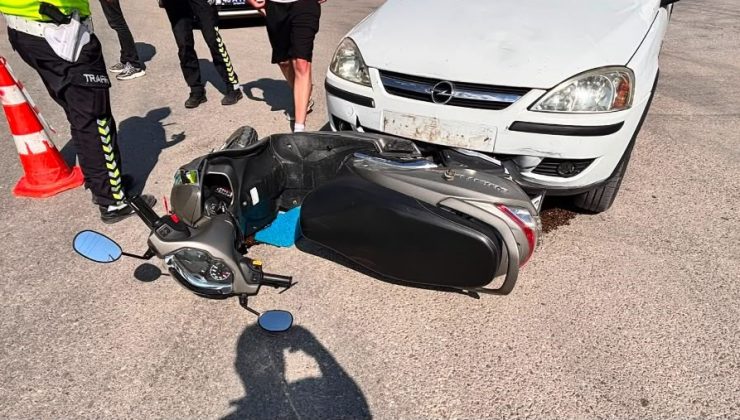 Otomobil ile motosiklet çarpıştı: 2 yaralı