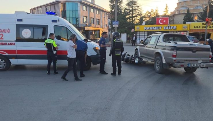 Motosiklet ile cip çarpıştı: 1 yaralı