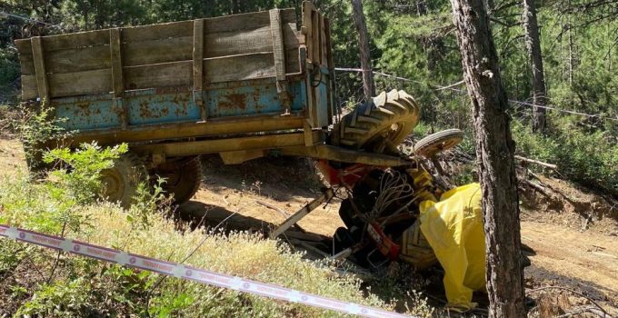 Yokuş aşağı inen traktör takla attı: 1 ölü, 1 yaralı